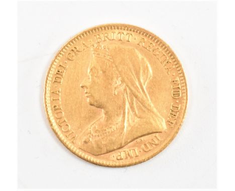 UNITED KINGDOM - Queen Victoria, 22ct gold half sovereign, 1893, obverse veiled and draped bust l portrait of the Queen, reve