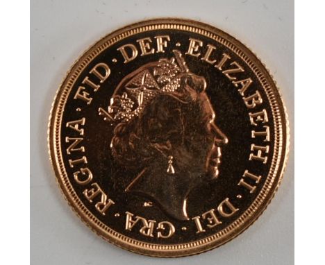 UNITED KINGDOM - Elizabeth II, 22ct gold full sovereign, 2021, the obverse shows the fifth coinage portrait of Queen Elizabet