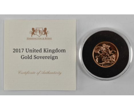 UNITED KINGDOM - Elizabeth II, 22ct gold uncirculated full sovereign, 2017, the obverse shows the fifth coinage portrait of Q