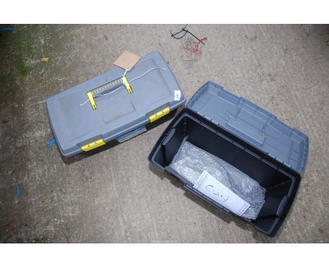 Two plastic tool boxes (empty).