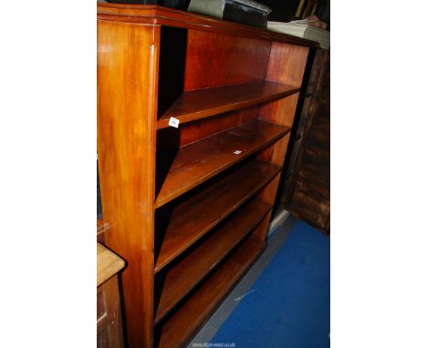 A Satinwood five shelf unit/bookcase, 4' x 19" x 58" high.