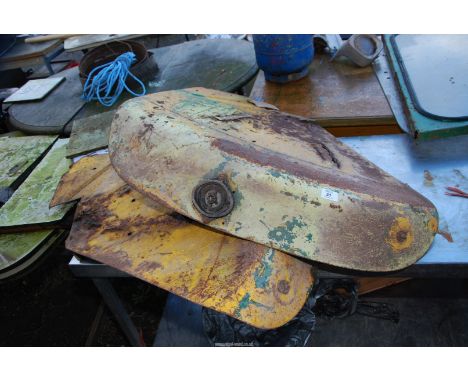 A pair of tractor mud wings for either a Massey Ferguson or International Harvester.