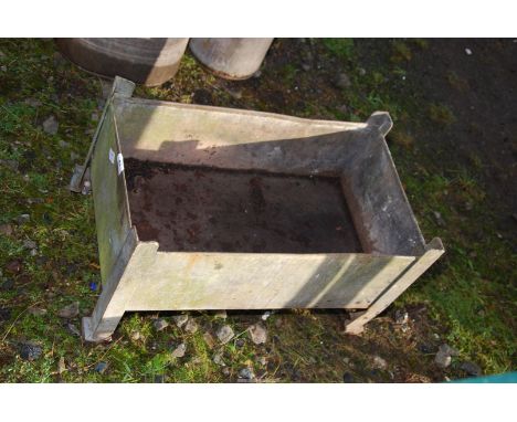 A galvanised planter, 61cm x 36cm x 36cm.