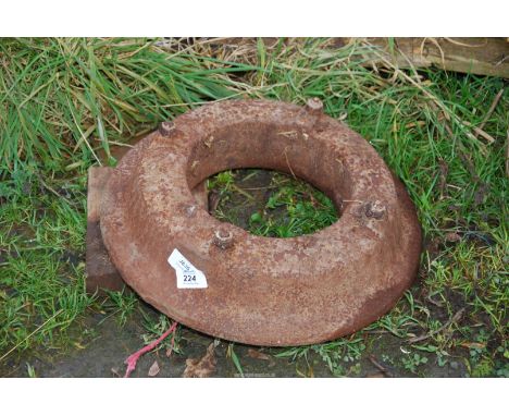 A tractor wheel centre weight.