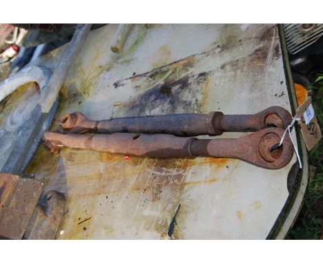 Two tractor top links for Fordson Major type (both seized and require easing).
