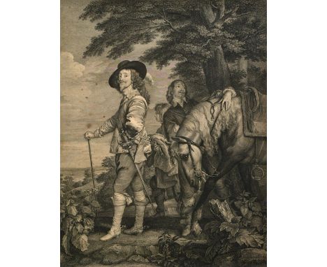 Strange after Van Dyke, a portrait of Charles I in the hunting field, engraving, 24.5" x 18" (62 x 46cm).