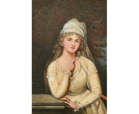 19th Century English School, a portrait of Lady Townsend, watercolour, 8.75" x 6" (22.5 x 15cm), along with a sketch of a fis