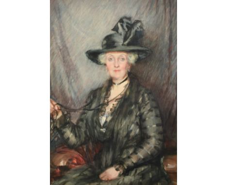 Early 20th Century, a half length portrait of Lady Magney of Suffolk, watercolour, 20" x 14" (51 x 36cm).