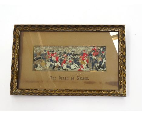 A 19th Century stevengraph "The Death of Nelson", framed and glazed
