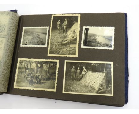 A WWII German photo album with photographs including Army, Luftwaffe, Rad etc
