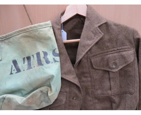 A 1949 pattern 1953 dated British Army Battledress blouse together with an A.T.R.S. carrier (2)