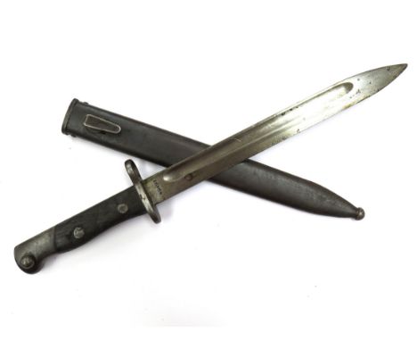 An early 20th Century Siamese (Thai) Mauser K98 bayonet, with scabbard 