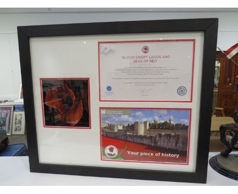 A limited edition 'Blood Swept Lands and Seas of Red' Tower of London ceramic poppy, 1/888,246, framed display case