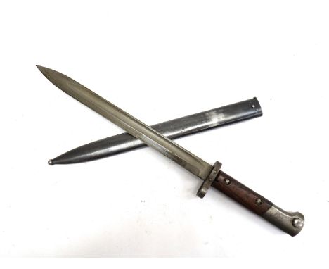 A Czech Bodak V2/ 24 bayonet for the Mauser 7.62 calibre rifle, with all-steel scabbard 