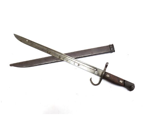 A Japanese sword bayonet Arasaki type with steel scabbard