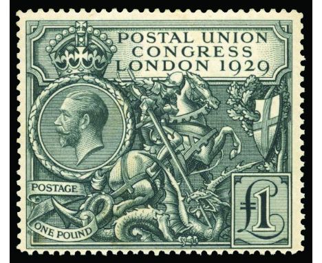 KING GEORGE V - 1929 Postal Union Congress £1 (SG 438) with light overall gum toning as usual, no sign of hinging