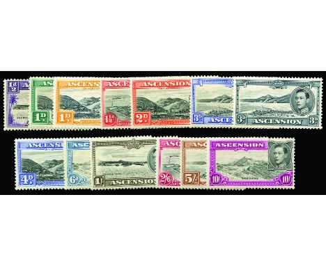 ASCENSION - 1938-53 ½d to 10s (SG 38/47) large part o.g., most with light gum toning and a few shortish perfs, cat £475+