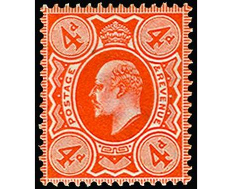 KING EDWARD VII - 1902-10  4d brown-orange (SG 239), light vertical crease at left and faint mark on face, u/m, cat £350