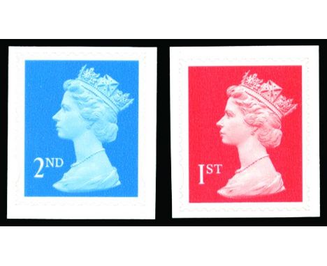 QEII ERRORS & VARIETIES - 1998-2001 Walsall printing, "2nd" bright blue and "1st" bright orange-red, die cut, "dagger" perf 1