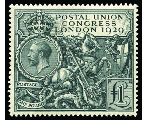 KING GEORGE V - 1929 Postal Union Congress £1 (SG 438) fine large part o.g. very light overall gum toning, cat £750