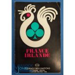 1968 France v Ireland Rugby Programme: French Grand Slam season, usual fine issue. G/VG