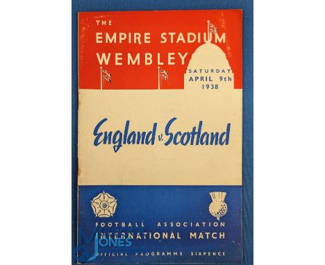 1938 England v Scotland international match programme at Wembley 9 April 1938, rusty staples o/wise fair/good. (1)