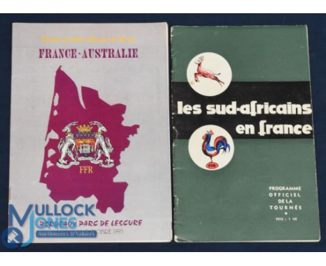 1961 &amp; 1993, France v S Africa/Australia Rugby Programmes (2): Scarcer issues v the S Hemisphere tourists, the Boks' Colo