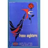 1964 France v England Rugby Programme: French flair to magazine-type covers. G/VG