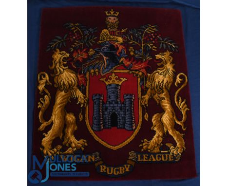 Wigan Rugby League Club Woollen Rug: Approx 82cm x 70 cm, an impressive item with the Wigan crest, good for wall hanging or d