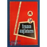 1962 France v England Rugby Programme: First French magazine style issue for this clash. G/VG