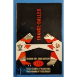 1965 France v Wales Rugby Programme: Usual detailed magazine style from Colombes, France denying