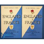 1967 & 1969 England v France Rugby Programmes (2): Crisp clean Twickenham editions. G/VG