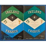 1961 & 63 Ireland v France Rugby Programmes (2): Traditional Lansdowne Road magazine-style