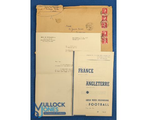 1957 France v England programme for the amateur international challenge match at Municipal Stadium, Mulhouse 12 May 1957; has