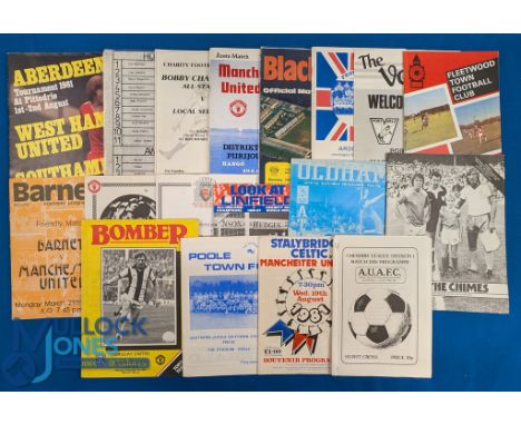 1981/82 Manchester Utd away friendly programmes Ashton Utd, Stalybridge Celtic, Poole Town, Torquay Utd, Portsmouth, Oldham A