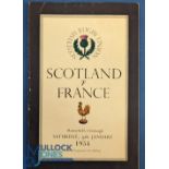 1954 Scotland v France Rugby Programme: First Murrayfield magazine-style issue, and for the French