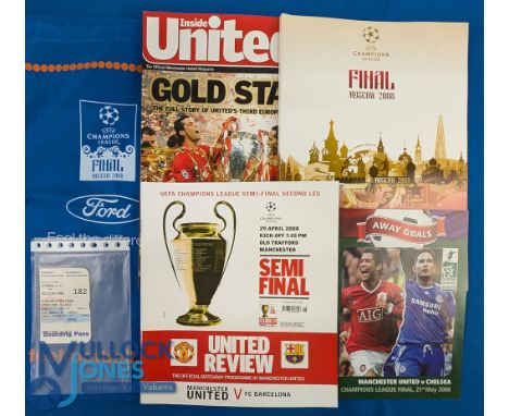 2008 Champions League Final match programme Manchester Utd v Chelsea at the Luzhniki Stadium Moscow, 2008 Manchester Utd v Ba