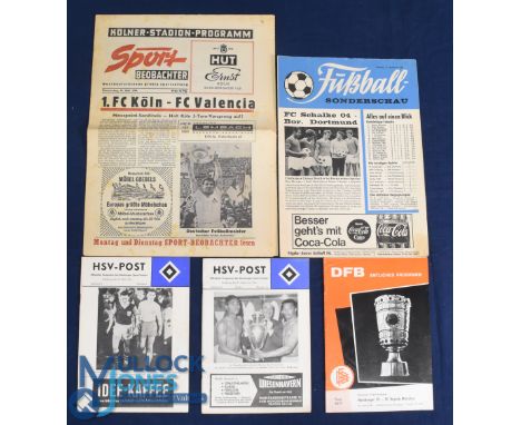 Selection of Germany match programmes 1960/61 Hamburg SV v Burnley (European Cup), 1962/63 Hamburg SV v Benfica, 1963/64 FC C