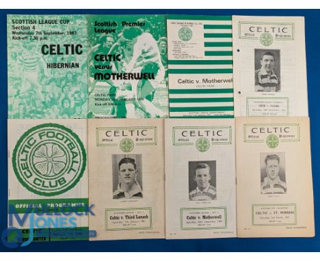Celtic home match programmes 1956/57 St Mirren (SC), 1960/61 Motherwell, Third Lanark (small Sellotape strip to spine), 1967/