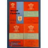 1960, 62, 64 & 66 Wales v France Rugby Programmes (4): Quartet of standard Cardiff issues, VG