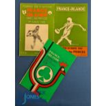 1978, 80 & 82 France v Ireland Rugby Programmes (3): Full detailed issues from Paris. G/VG