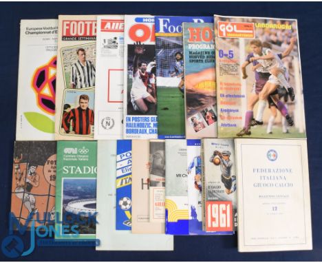 Selection of memorabilia to include 1980 European Nations tournament programme (Italy), October 1961 Italian Football magazin