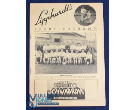 1952/53 Tour match programme in Germany; Altona 93 v Sheffield Utd 9 May 1953 Lipphardt's Sport programme issue; good. (1)