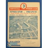 1949 England v France Rugby Programme: Standard issue from Twickers. G/VG