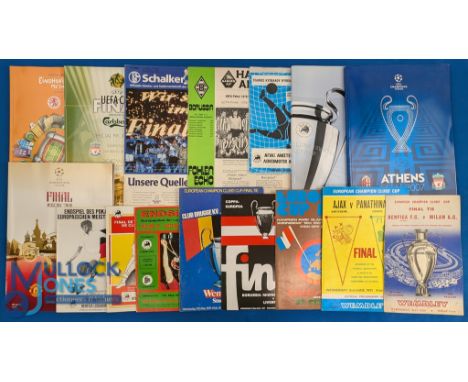 Selection of European Competition Cup Final match programmes to include European Cup /Champions League 1963 Benfica v AC Mila