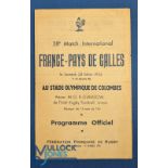 Scarce 1953 France v Wales Rugby Programme: Autographed by many players from both sides, lovely