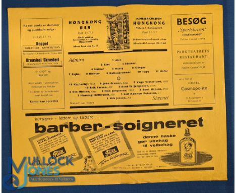 1956 Staevnet Copenhagen (Select XI) v Admira Vienna tour match programme dated 13 June (no year stated, probably 1956), 4 pa