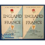 1963 & 1965 England v France Rugby Programmes (2): Substantial standard Sixties examples. G/VG