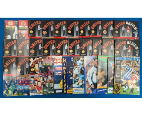 1993/94 Manchester Utd complete homes league season programmes plus Benfica (friendly), Celtic (friendly) (23) plus complete 
