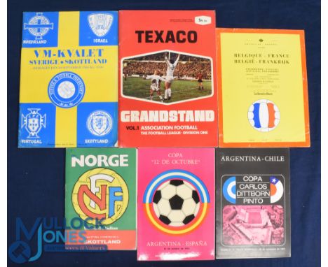 Programme selection 1964 Belgium v France, 1979 Norway v Scotland, 1980 Sweden v Scotland, 1974 Argentina v Spain, 1974 Argen
